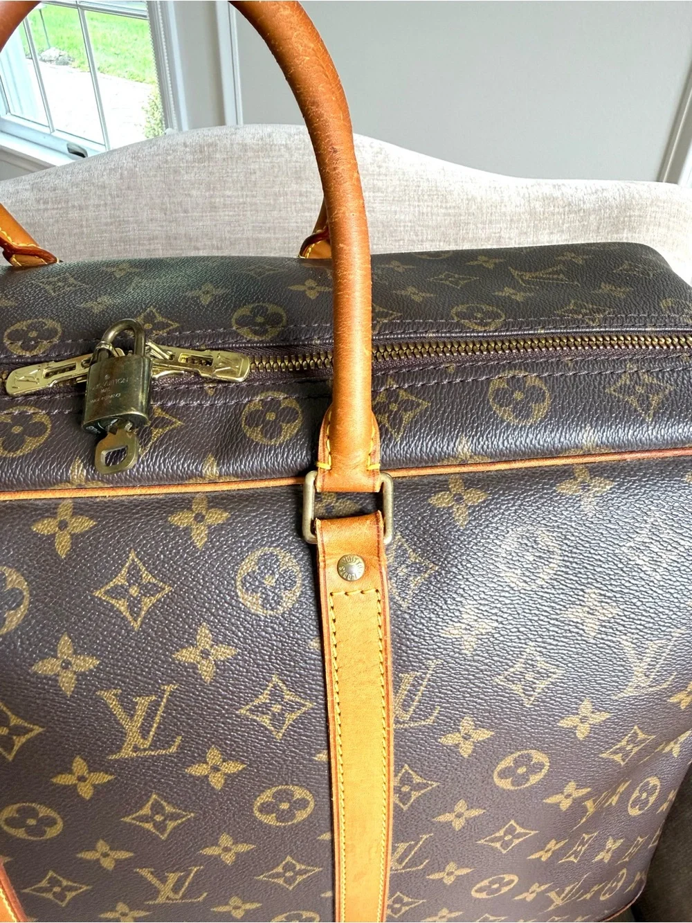 Authentic Louis Vuitton Sirius 50 travel bag monogram brown canvas unisex M41406